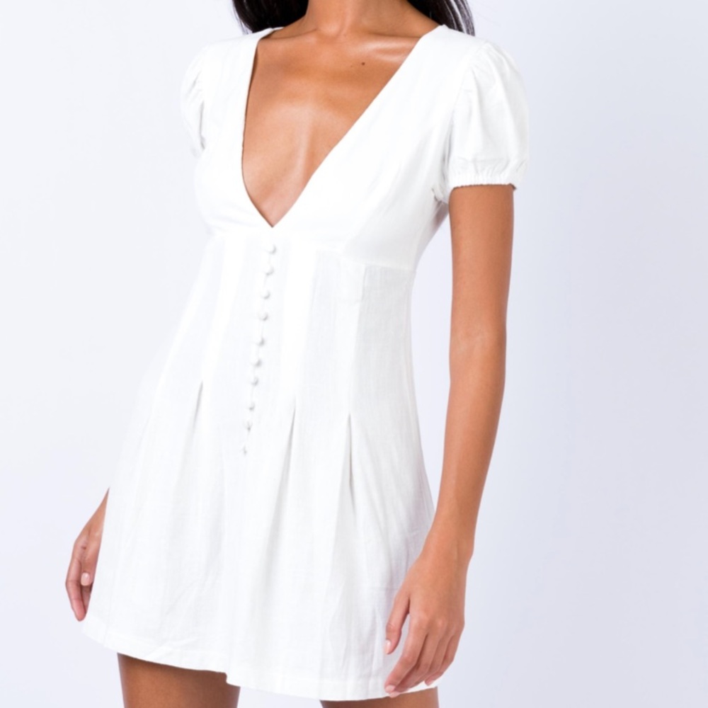 PRINCESS POLLY ALIBI MINI DRESS WHITE